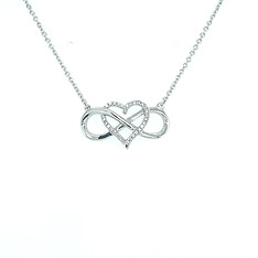 Diamond Heart and Infinity Necklace