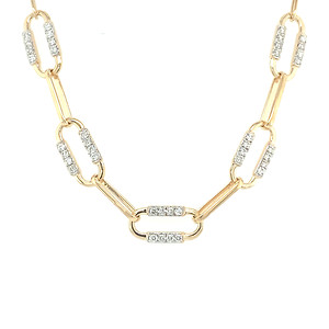 Diamond Paperclip Link Necklace