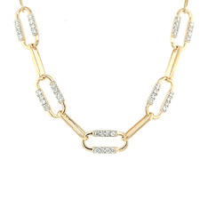 Diamond Paperclip Link Necklace