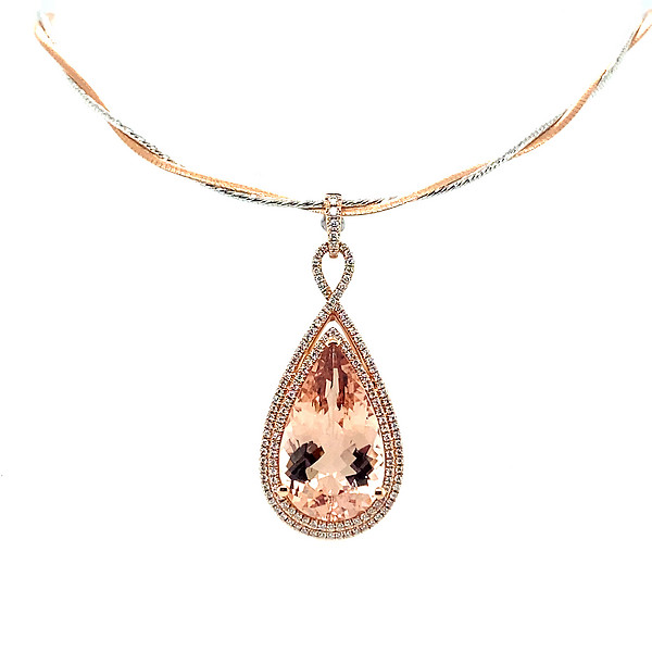 Morganite & Diamond Pendant