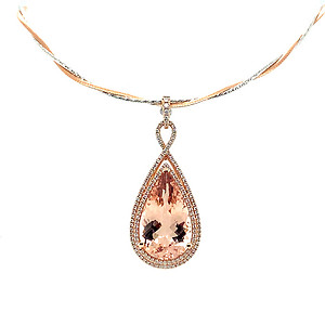 Morganite & Diamond Pendant