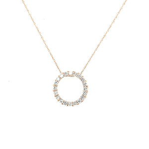 Open Circle Diamond Necklace