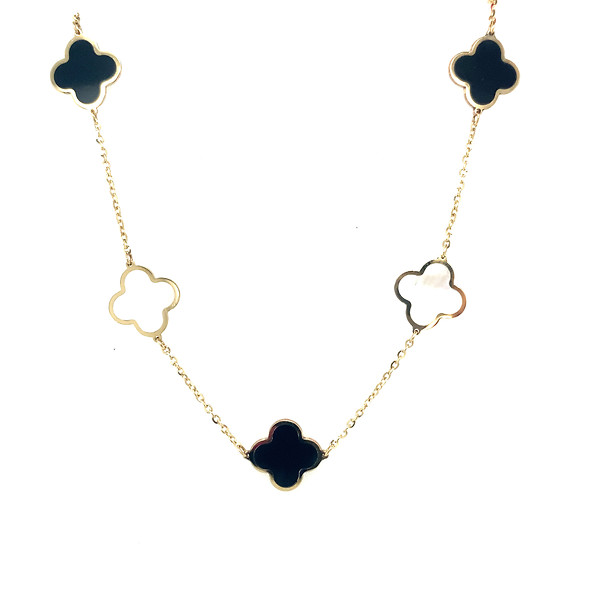 Alternating Clover Station Necklace