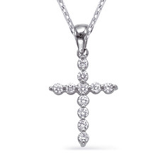 White Gold Diamond Cross