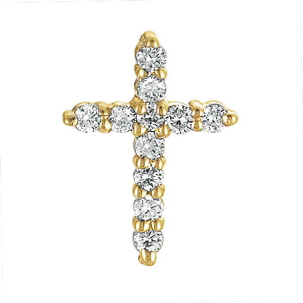 Petite Yellow Gold Diamond Cross