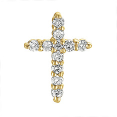 Petite Yellow Gold Diamond Cross