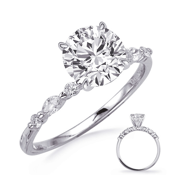 14k White Gold Diamond Engagement Ring