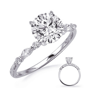 14k White Gold Diamond Engagement Ring