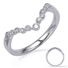 14k White Gold Diamond Curved Anniversary Band