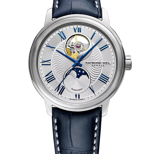 Raymond Weil Maestro Moon Phase Automatic Leather Watch