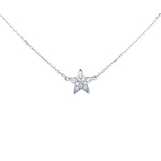 14k White Gold Diamond Star Pendant