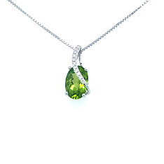 Peridot and Diamond Pear Pendant