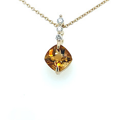 Citrine and Diamond Pendant