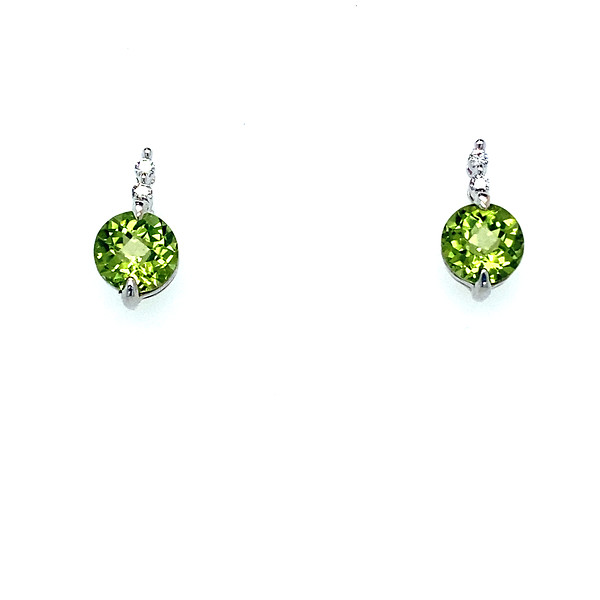 Peridot and Diamond Earrings