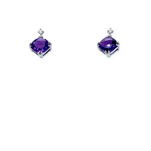 Amethyst and Diamond Earrings