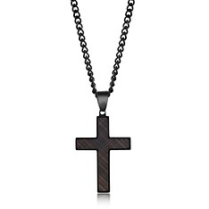 Black and Rose Stainless Steel Cross
