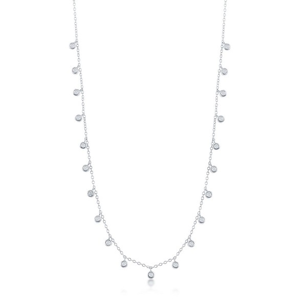 Sterling Silver Dangling CZ Necklace