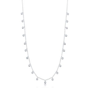 Sterling Silver Dangling CZ Necklace