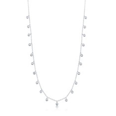 Sterling Silver Dangling CZ Necklace