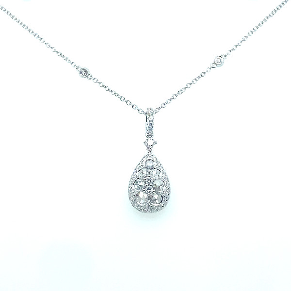 Rose Cut Diamond Teardrop Pendant