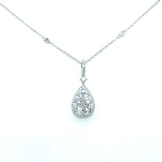 Rose Cut Diamond Teardrop Pendant