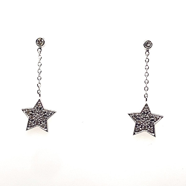 Diamond Star Hanging Earrings