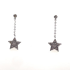 Diamond Star Hanging Earrings