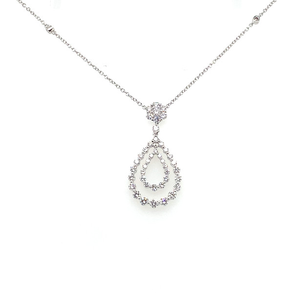 Double Pear Shape Diamond Necklace