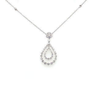 Double Pear Shape Diamond Necklace