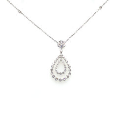 Double Pear Shape Diamond Necklace