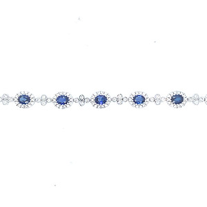 Alternating Diamond and Sapphire Bracelet