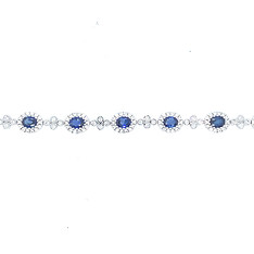Alternating Diamond and Sapphire Bracelet