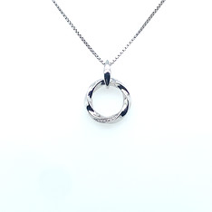 Sterling Silver Twisted Circle Pendant