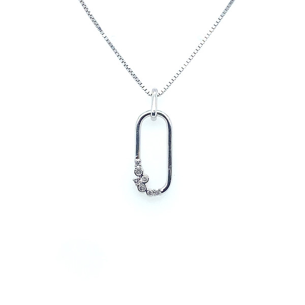 Sterling Silver Open Oval Pendant