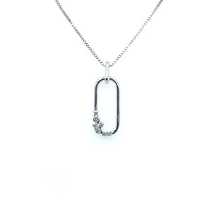 Sterling Silver Open Oval Pendant