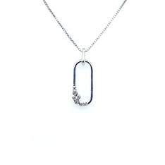 Sterling Silver Open Oval Pendant