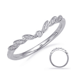 White Gold Accented Curved Band