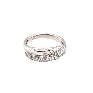 Pave Diamond and Polished Wrap Ring