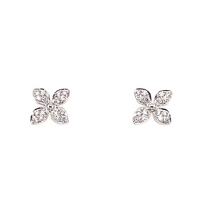 Diamond Flower Stud Earrings