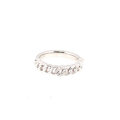 Chain Style Diamond Sterling Silver Ring