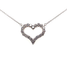 White Gold Diamond Heart Necklace 