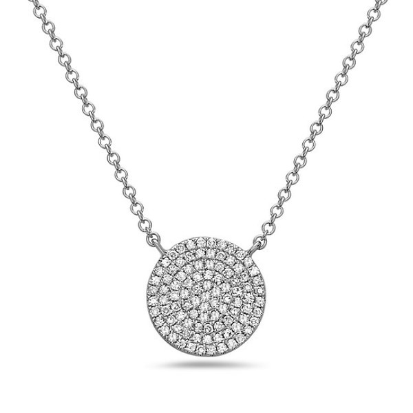 Pave' Diamond Disc Necklace