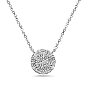 Pave' Diamond Disc Necklace