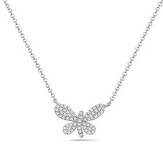 Pave' Dimaond Butterfly Necklace