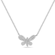 Pave' Dimaond Butterfly Necklace