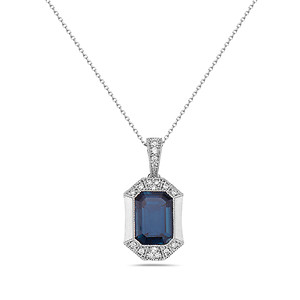 London Blue Topaz and Diamond Pendant