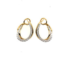 Two-Tone Open Pear Shape Diamond Earrings