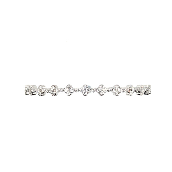 Diamond Clover Bangle Bracelet