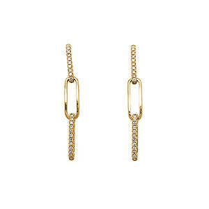 Paperclip Link Diamond Earrings