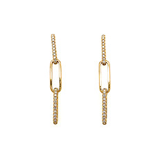 Paperclip Link Diamond Earrings